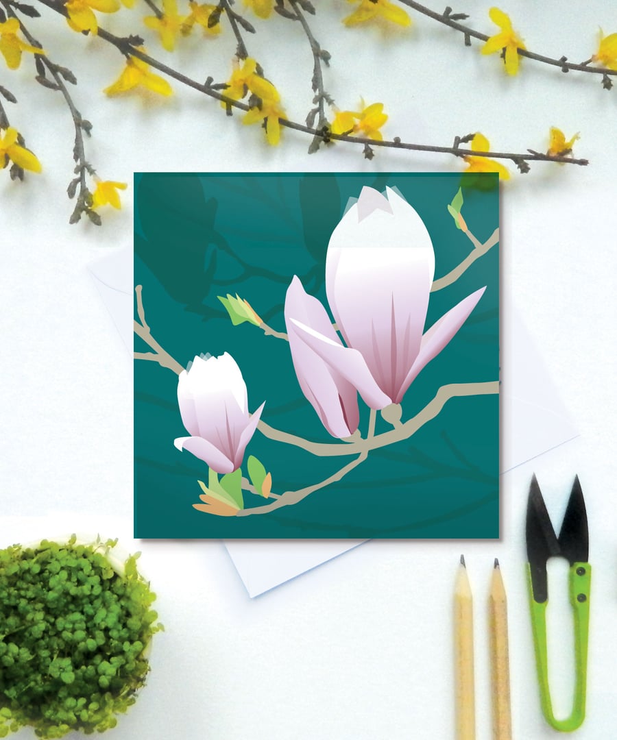Magnolia Card - Spring, Birthday, Floral