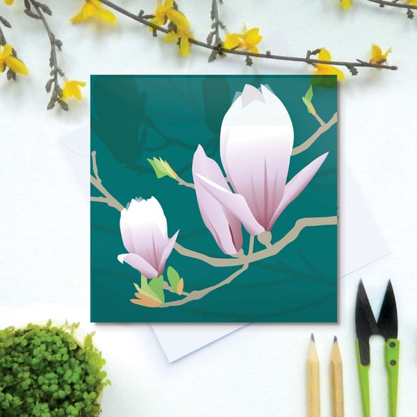 Magnolia Card - Spring, Birthday, Floral