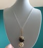 Carved Bodhi bead pendant silver necklace