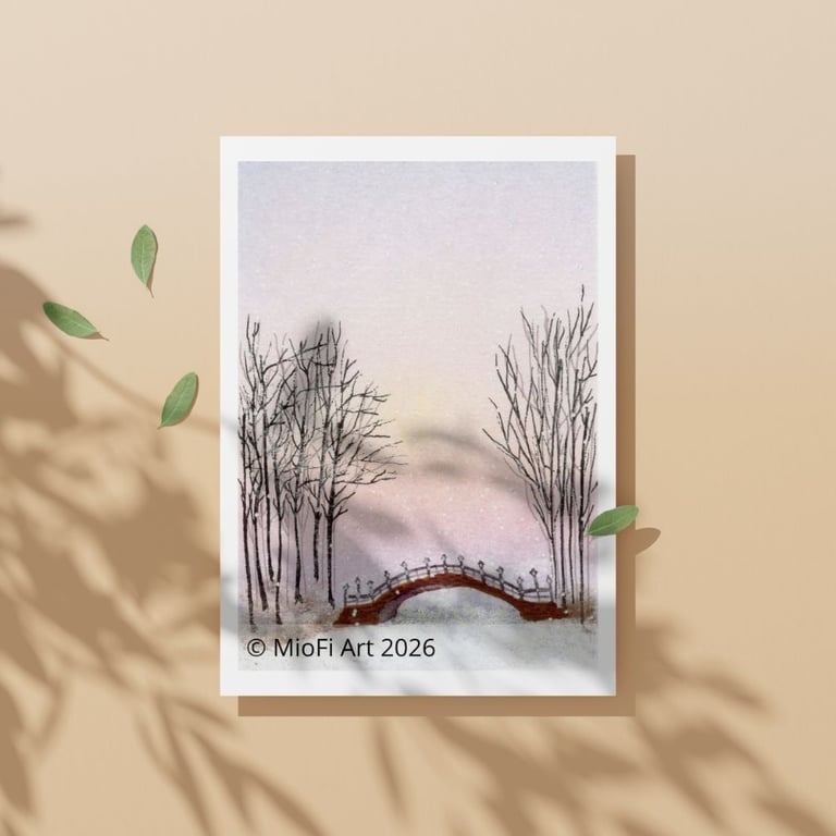 A frozen bridge, Mixed-Media Print