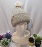 Knitted pompom hat, small Adults or teanage  - Image 1