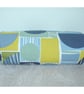 Bolster Cushion Cover 16"x6" Round Cylinder Neck Roll Pillow Blue Green Yellow - Image 1