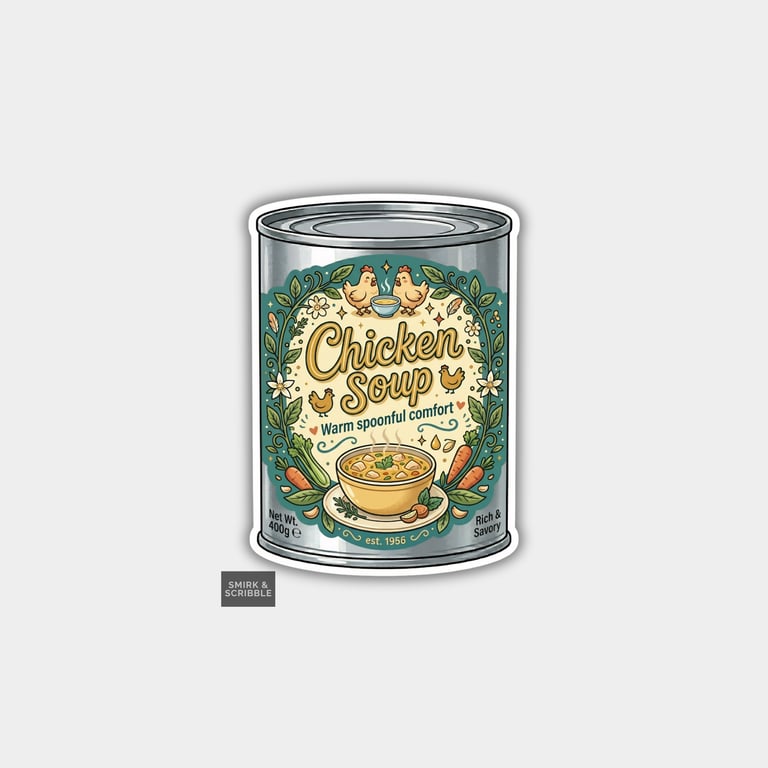 Grocery Food Tin Vinyl Sticker For Adults - Chicken Soup