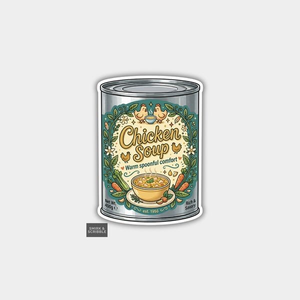 Grocery Food Tin Vinyl Sticker For Adults - Chicken Soup