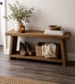 Handmade Rustic Wooden TV Console Unit: Farmhouse Bedside Shelf Table Book Shelf - Image 4