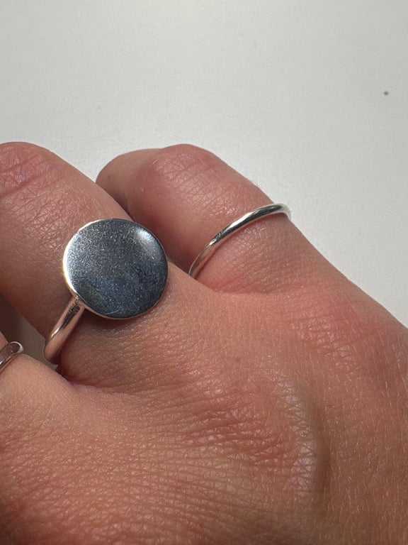 Sterling silver mini moon ring