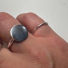 Sterling silver mini moon ring