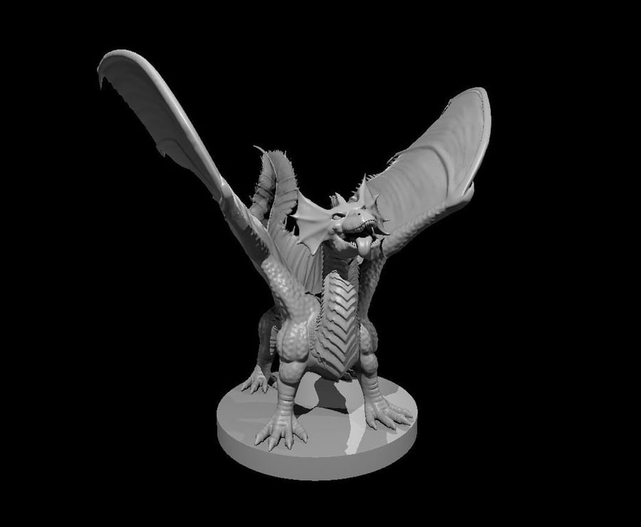 Wyrmling Brass Dragon - 3D Printed Resin DnD Pathfinder Figure Mini Miniature
