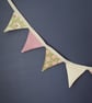 Tilda and polka dot mini (dresser) bunting in pink, green, cream and blue - Image 4