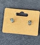 Polymer clay orange pumpkin mouse head stud earrings - Image 2