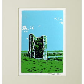 Hadleigh Castle Linocut