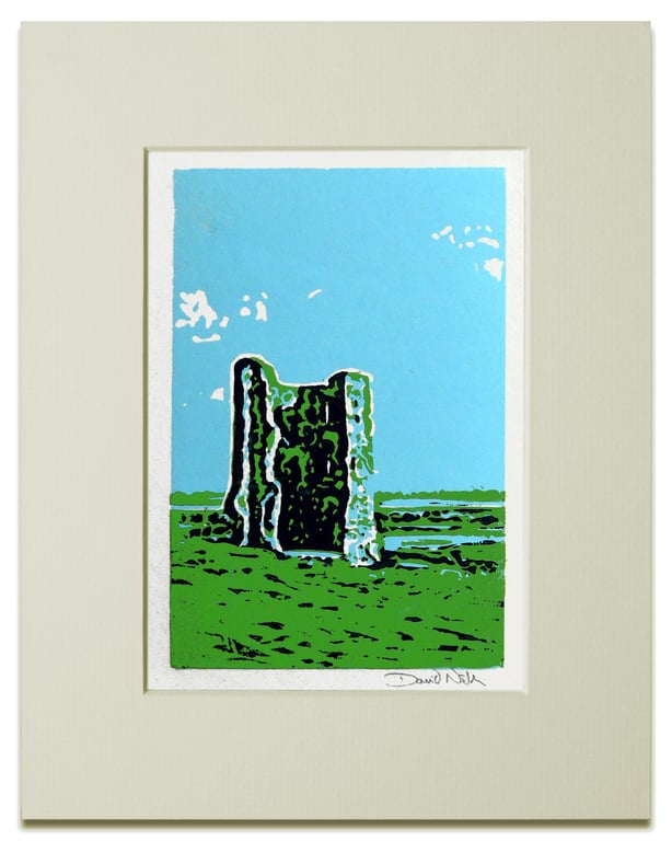 Hadleigh Castle Linocut