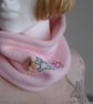 Pink Fleece Neck Warmer Double Thickness With Embroidered Teddies  (R140) - Image 3