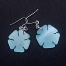 Capiz Shell Earrings, Baby Blue Drop Earrings Stering Silver Findings.