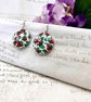Strawberry statement fabric button earrings - RESERVED FOR ROSALIND