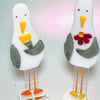 Mr chips - fused glass stand up seagull 