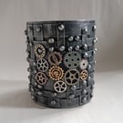 Steampunk Pot, Silver, Pewter