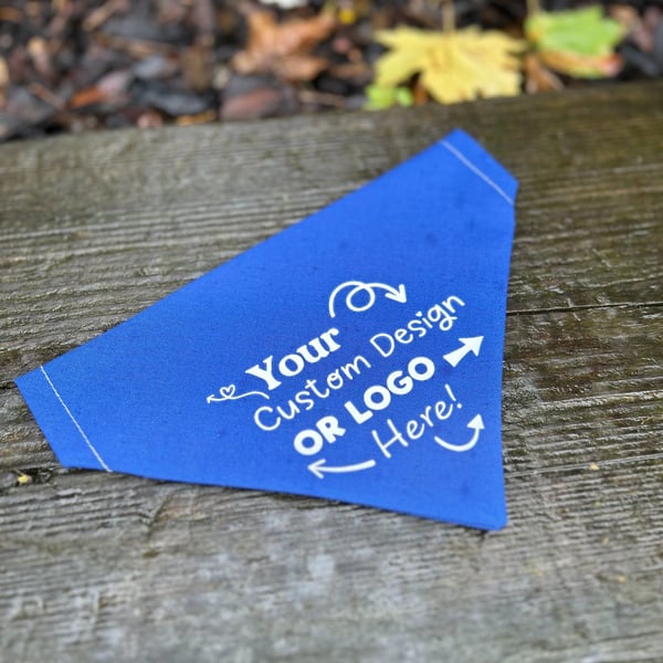 Personalised Custom Design & Logo Over the Collar Dog Bandana
