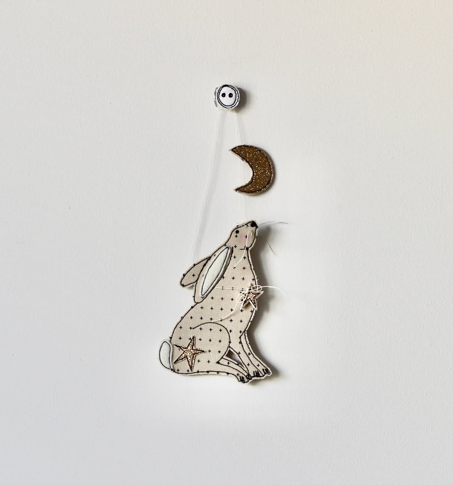 'Moon Gazing Hare' - Hanging Decoration