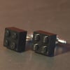 Lego Big Black Lego Cufflinks Retro 1980s Style 