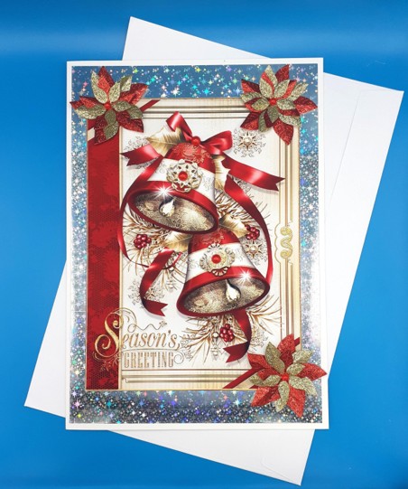Extra Large Christmas Card, 21 x 29 cms x 8 x 11.50, Handmade
