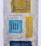 Colourful Combinations Yellow Blue Turquoise Handstitched Geometric Art Pictures - Image 3