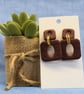Textured Square Statement Earrings - Image 5