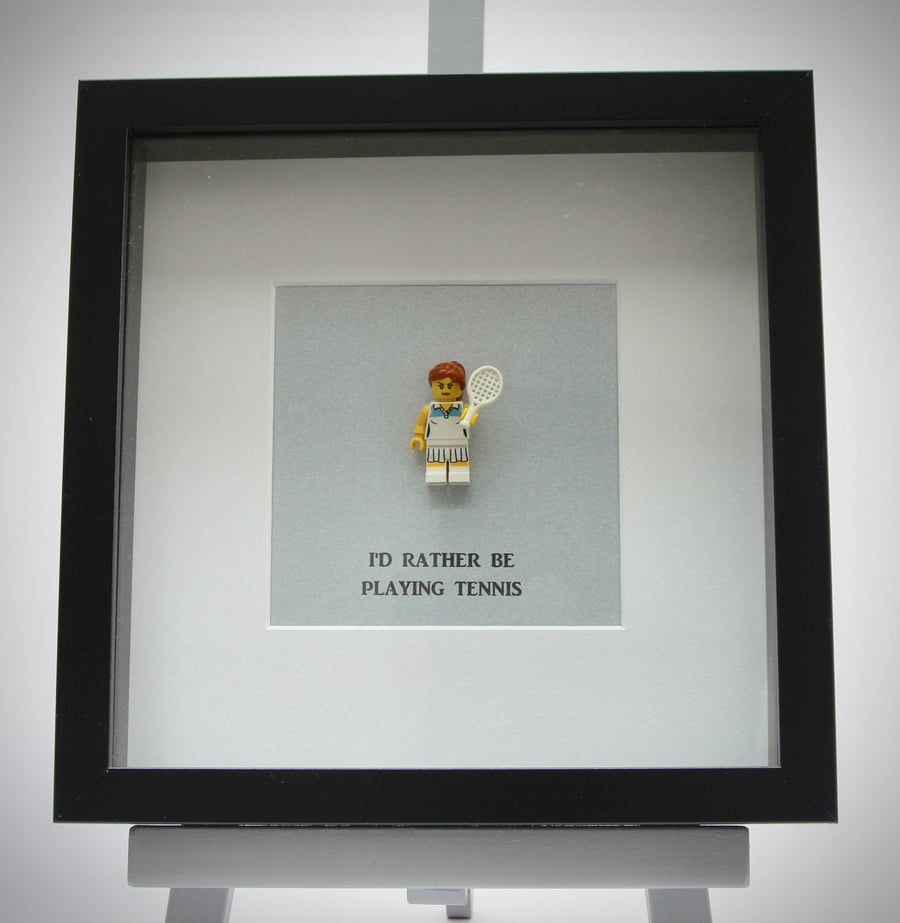 I'd rather be playing Tennis mini Figure frame