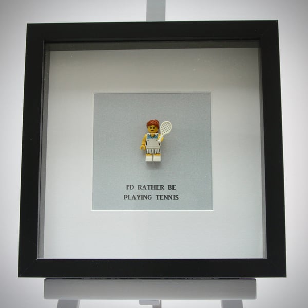I'd rather be playing Tennis mini Figure frame
