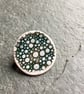 Porcelain brooch spotted blue green white The Porcelain Menagerie - Image 1