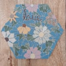 Love flower bloom mosaic wall hanging plaque