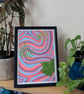 Swirly Ferns A4 Art Print - Image 1