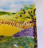 Fused Glass Meadow Art: Robin Landscape on Oak Stand - Image 4