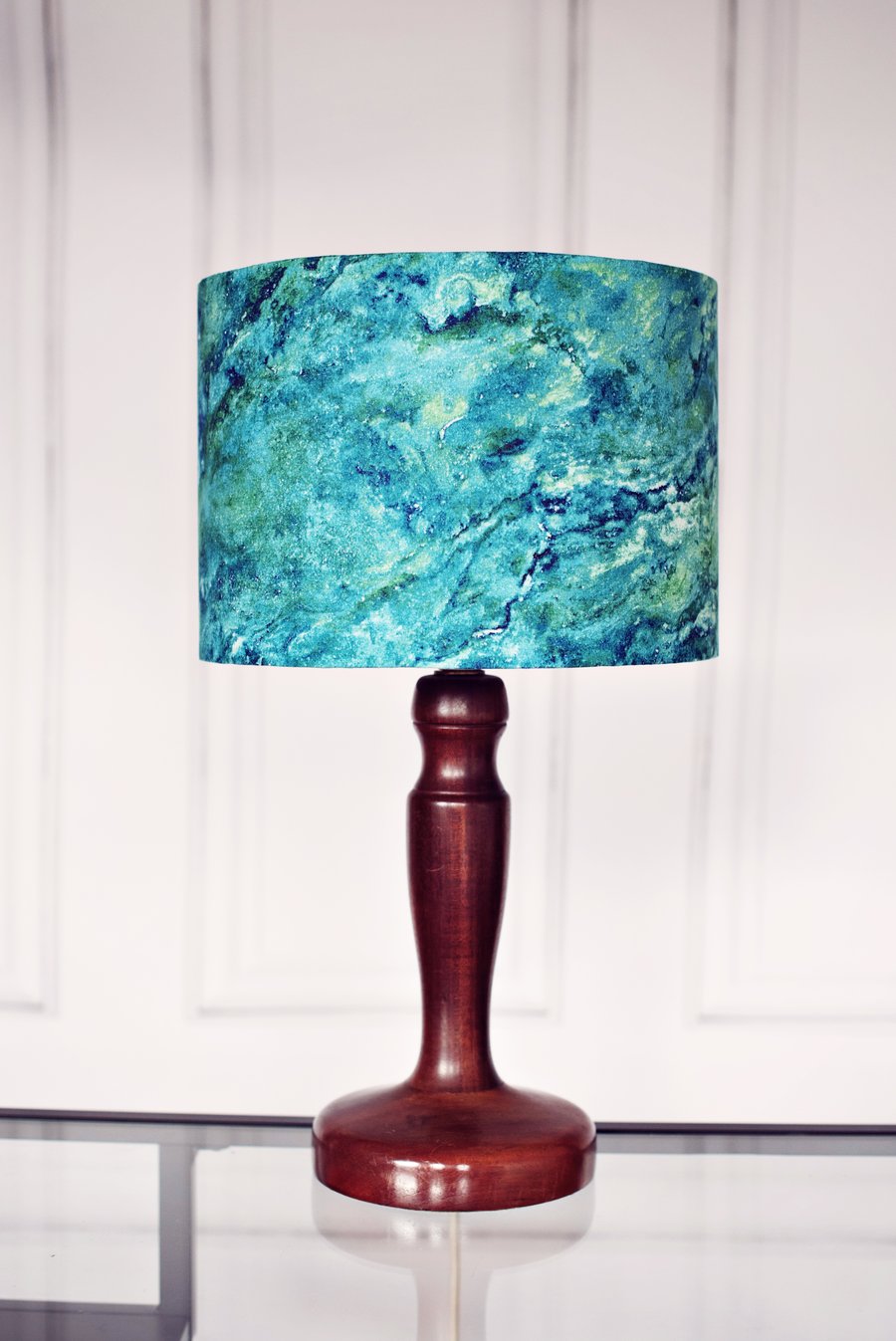 20cm Blue Marbled lamp shade