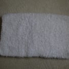 Handknitted White Fluffy Blanket 70x55cm