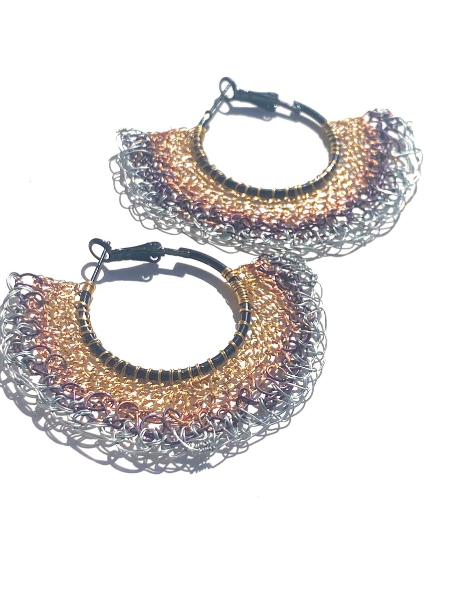 Large striped Hoop earrings