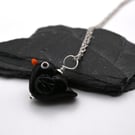 glass blackbird pendant necklace
