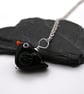 glass blackbird pendant necklace