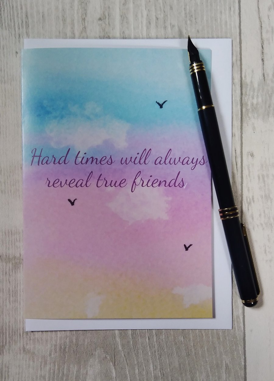 Friends card. Thinking of you card. Sky card. (Printed)