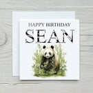 Personalised Panda Birthday Card. Design 5