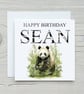 Personalised Panda Birthday Card. Design 5