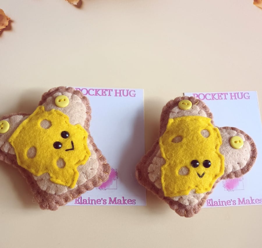 Cheesy cheese on toast pocket hug and pocket hug card gift set,letterbox gift.