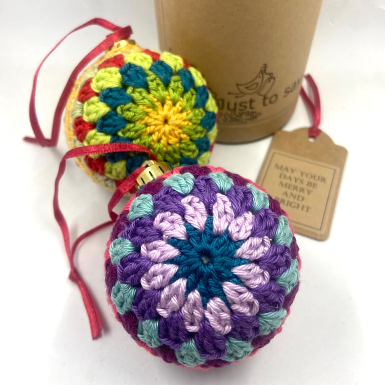 Crochet Christmas Baubles Gift
