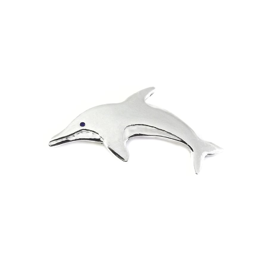 Dolphin Badge (small), Lapel Pin, Tie Tack, Handmade Wildlife Gift