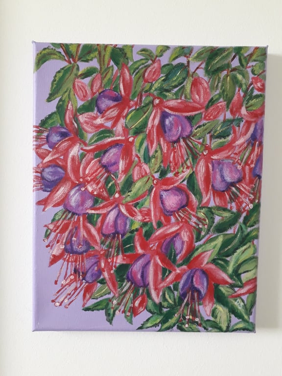 'My mum's fuschias' original painting.  