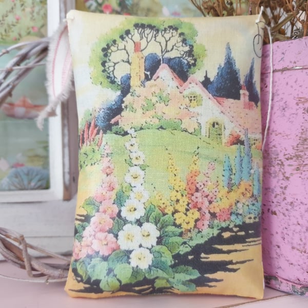 Cottage Garden Print Fabric Lavender Bag
