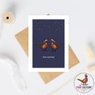 Mum and Dad Christmas Card - Pheasant Christmas Card - Hand Drawn A6 Xmas card