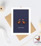 Mum and Dad Christmas Card - Pheasant Christmas Card - Hand Drawn A6 Xmas card - Image 1