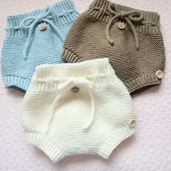 Hand knitted diaper cover, nappy pants , knickers ,bloomers