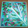 Blossom Tree Stained Glass Mosaic Trivet